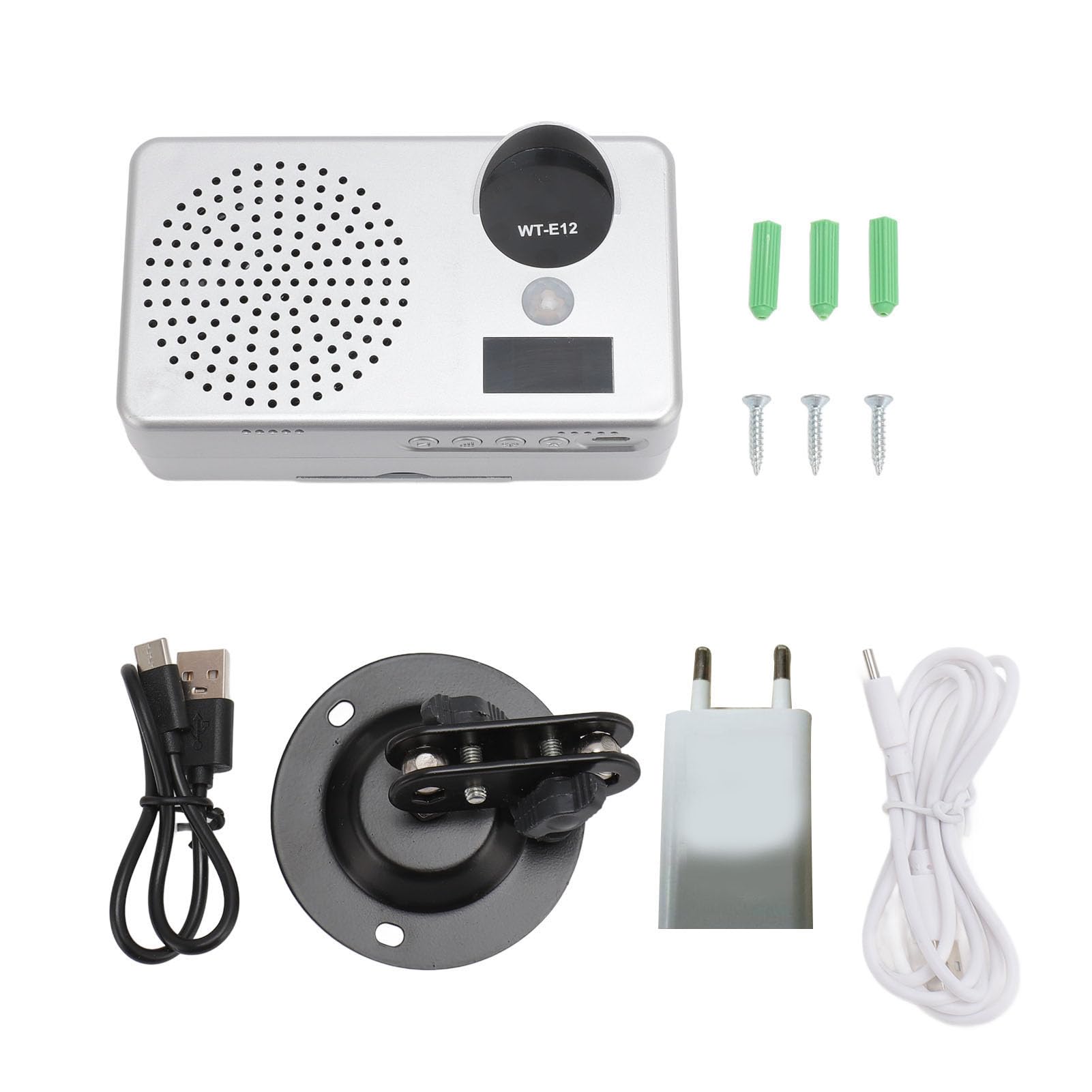 Alarma del Sensor de Movimiento Infrarrojo, Alarma del Sensor de Movimiento 100-240 V Personalizado para Sitios Construcción (Enchufe de la UE)