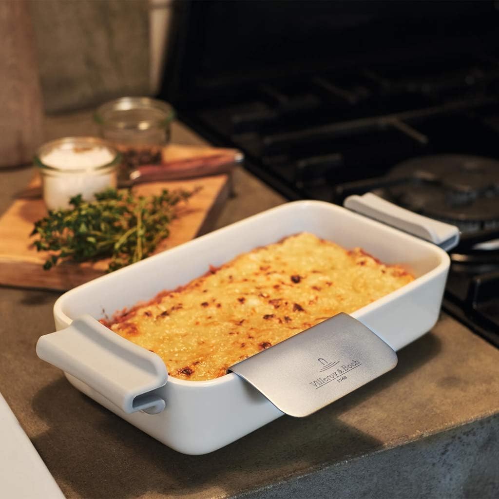Villeroy & Boch Clever Cooking Rectangular Baking Dish, 9.5 x 5.5 x 2.25 in, Premium Porcelain, Made in Germany, Narrow Width, Rich, Creamy White