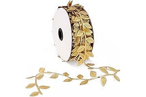 20 Yards of Golden Brilliance: Artificial Gold Leaf Trim Rope