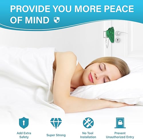 Miniatura 8 de Cerradura de puerta portátil de metal para seguridad de habitación de hotel de viaje, cerraduras de puerta de hotel para viajeros, cerradura