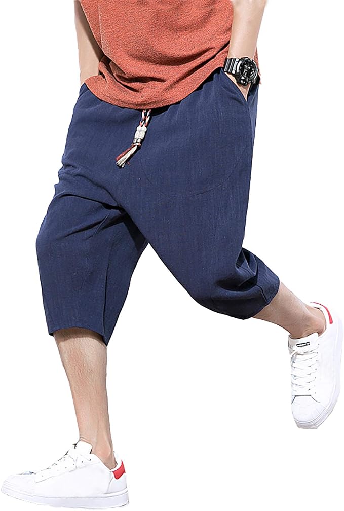 NTNY3 Pantaloncini Lino Uomo Pantaloni da Ragazzo Classici (Blu, XL) :  Amazon.it: Abbigliamento