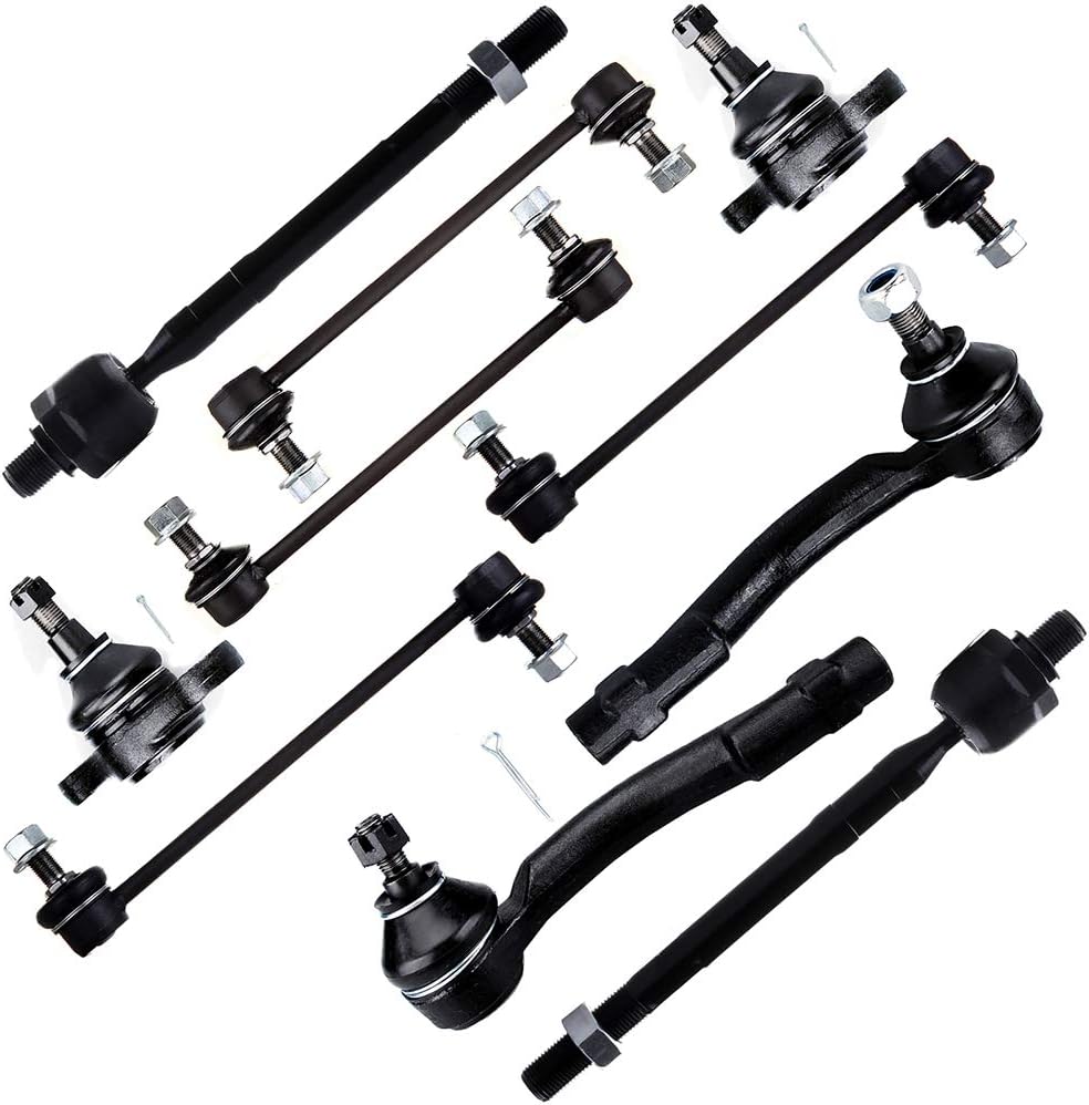 cciyu Outer Inner Steering Tie Rod End Rear Front Sway Bar End Link Lower Ball Joint fit for 2005-2009 for Hyundai Tucson 2005-2010 for Kia for Sportage 10pcs Suspension Kit
