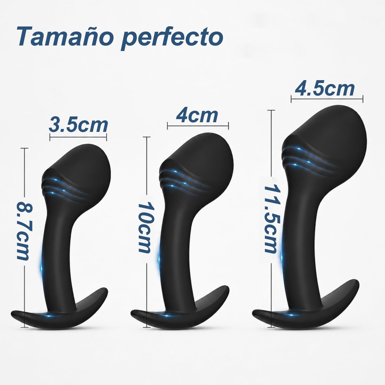 Lot de 3 plugs anaux en silicone, 3 hommes, masseur de prostate, jouets