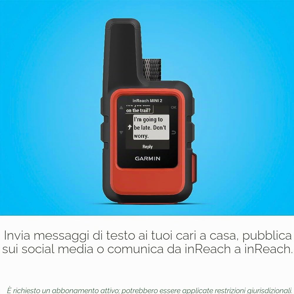 Garmin inReach Mini 2, Comunicatore satellitare leggero e compatto, palmare per escursionismo, arancione - 010-02602-00