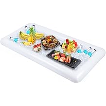 Inflatable Serving Bar Salad Ice Tray Food Drink Containers - BBQ Picnic Pool Party Supplies Buffet Salad Food & Drinks Tray for Party Picnic & Camping,with a Drain PlugPack of 1