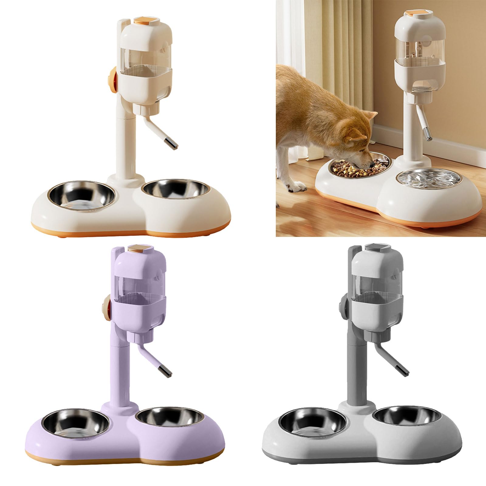 Cuencos Ajustables en Altura para Perros, Soporte, comederos para Mascotas, Cuenco Desmontable, alimentador de Agua, contenedor de Alimentos, comederos Ajustables para Mascotas