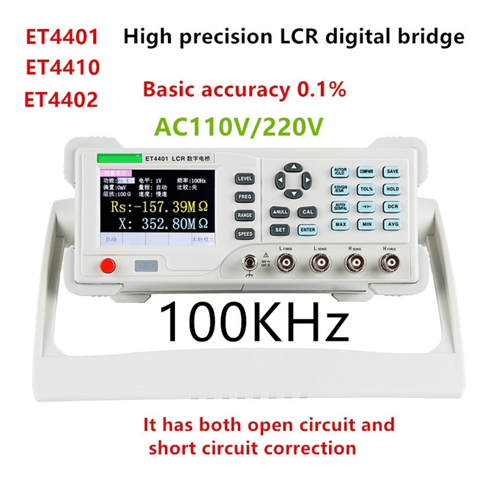 Tester per batteria auto, Strumento di misura induttanza capacità resistenza del ponte elettrico digitale da tavolo ET4401 ET4402 ET4410(4402(12Points) 20Khz)