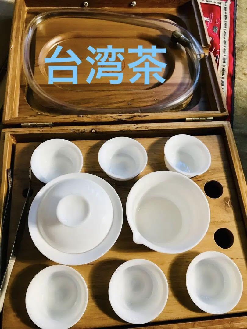 Amazon.co.jp: 中国茶用 野点セット 携帯鞄入 茶道具 木製ケース付6杯  