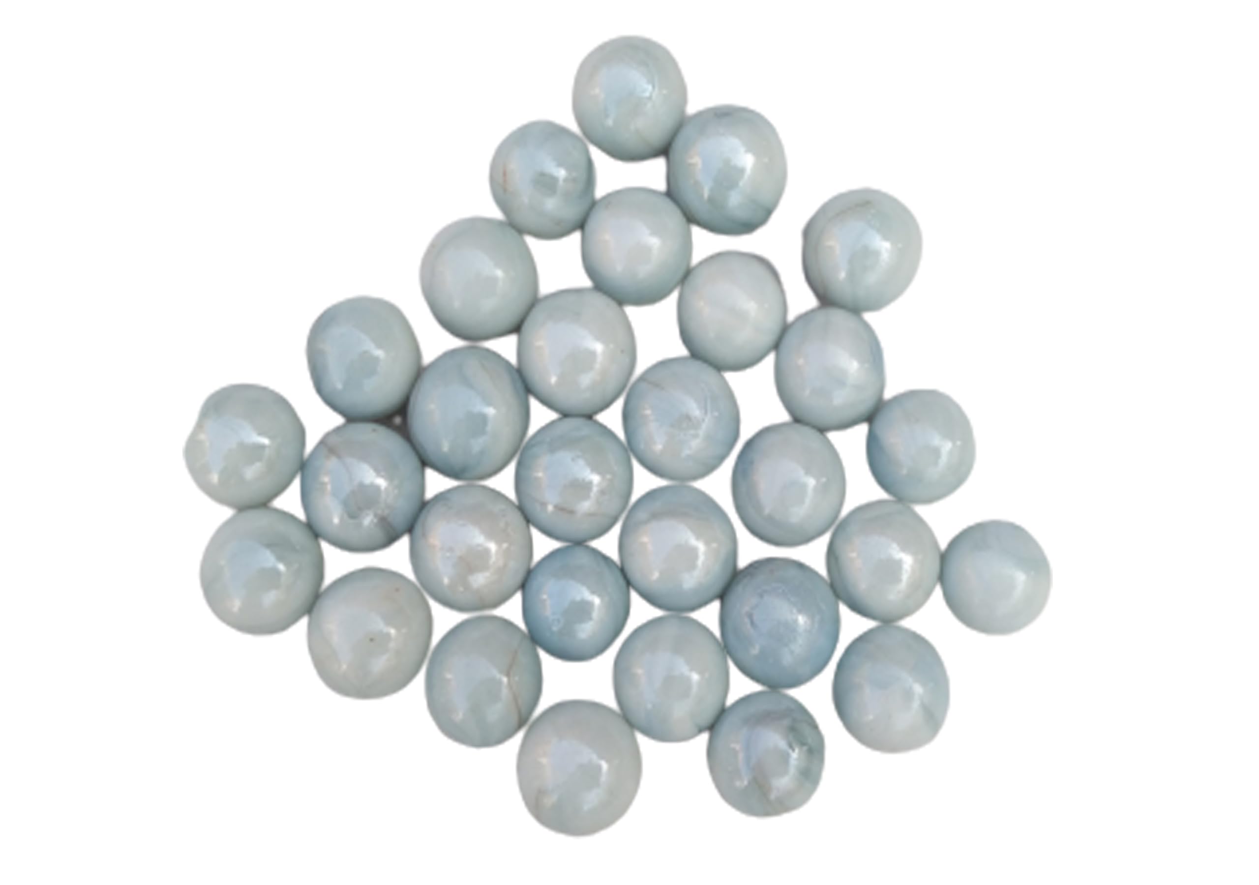 Marble Set -Vibrant Decorative Marbles for Crafts, Games, and Home Décor – Perfect for Kids, Collectors, and Creative Projects | White OR Cloud Grey | 30 |