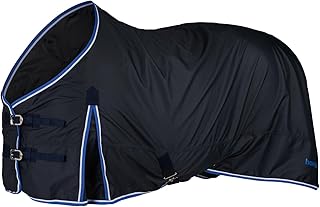 HORZE, Couverture de Pluie Glasgow, pour Cheval, 100g et imperméable, Bleu, 155