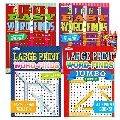 Word Find Puzzle Books for Adults Seniors - Set of 4 Jumbo Word Search Books with Large Print (Over 380 Pages Total)