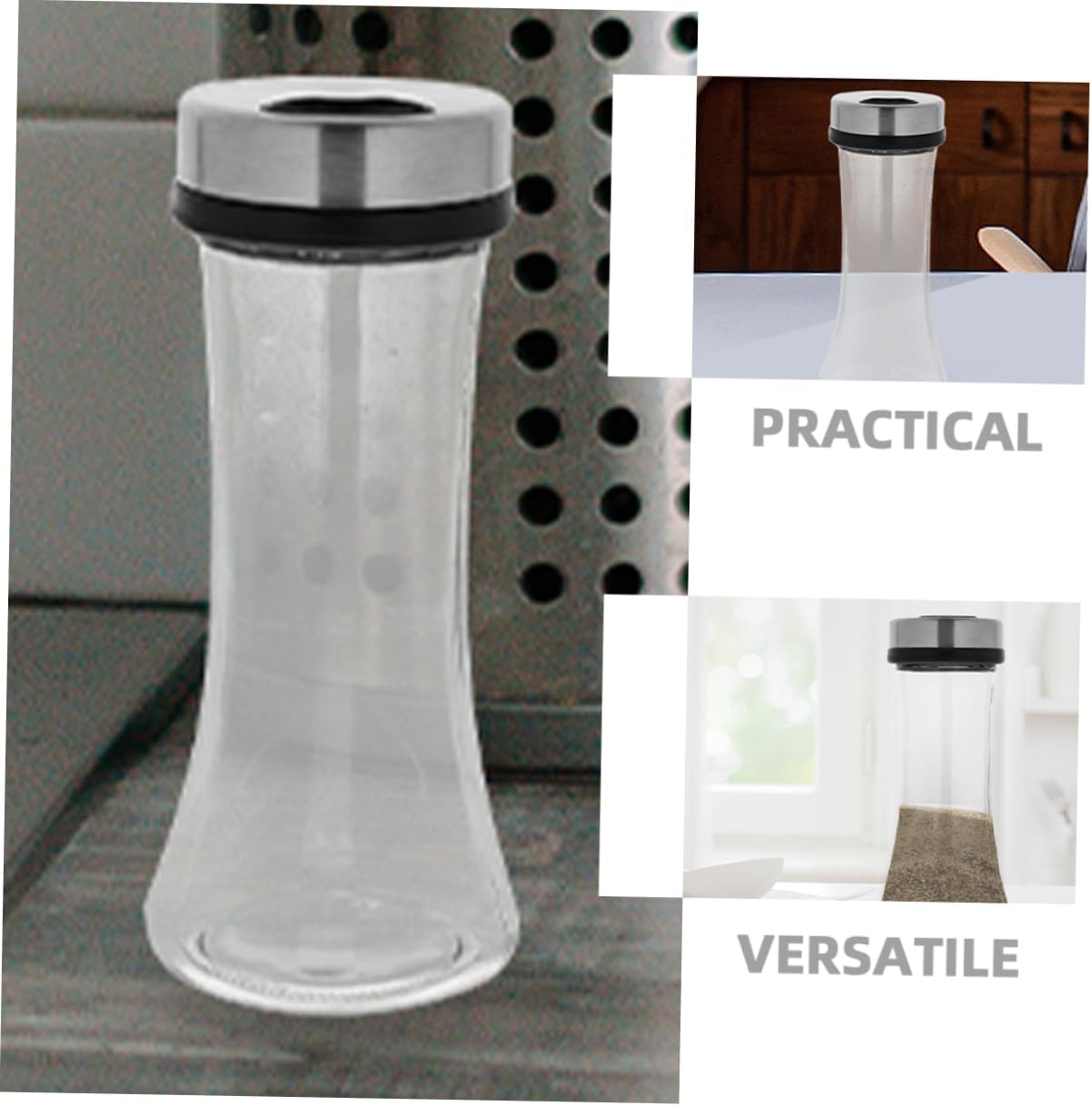 2pcs Stainless Steel Adjustable Flow Salt Pepper Containers for Seasoning Storage Modern Kitchen Utensils