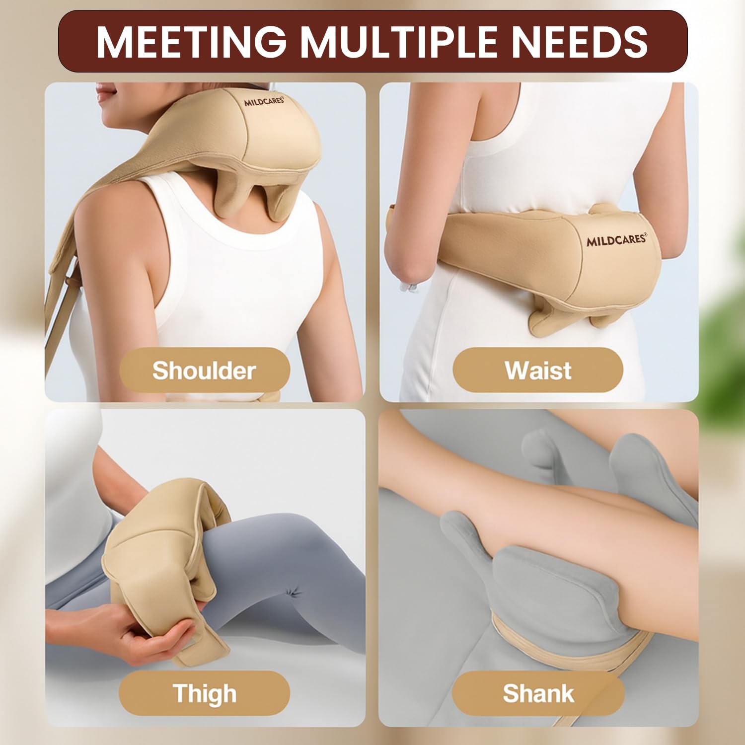 MildCares Rechargeable 4D Shiatsu Neck & Shoulder Massager with Heat Therapy – Ideal for Neck, Shoulders & Back 2