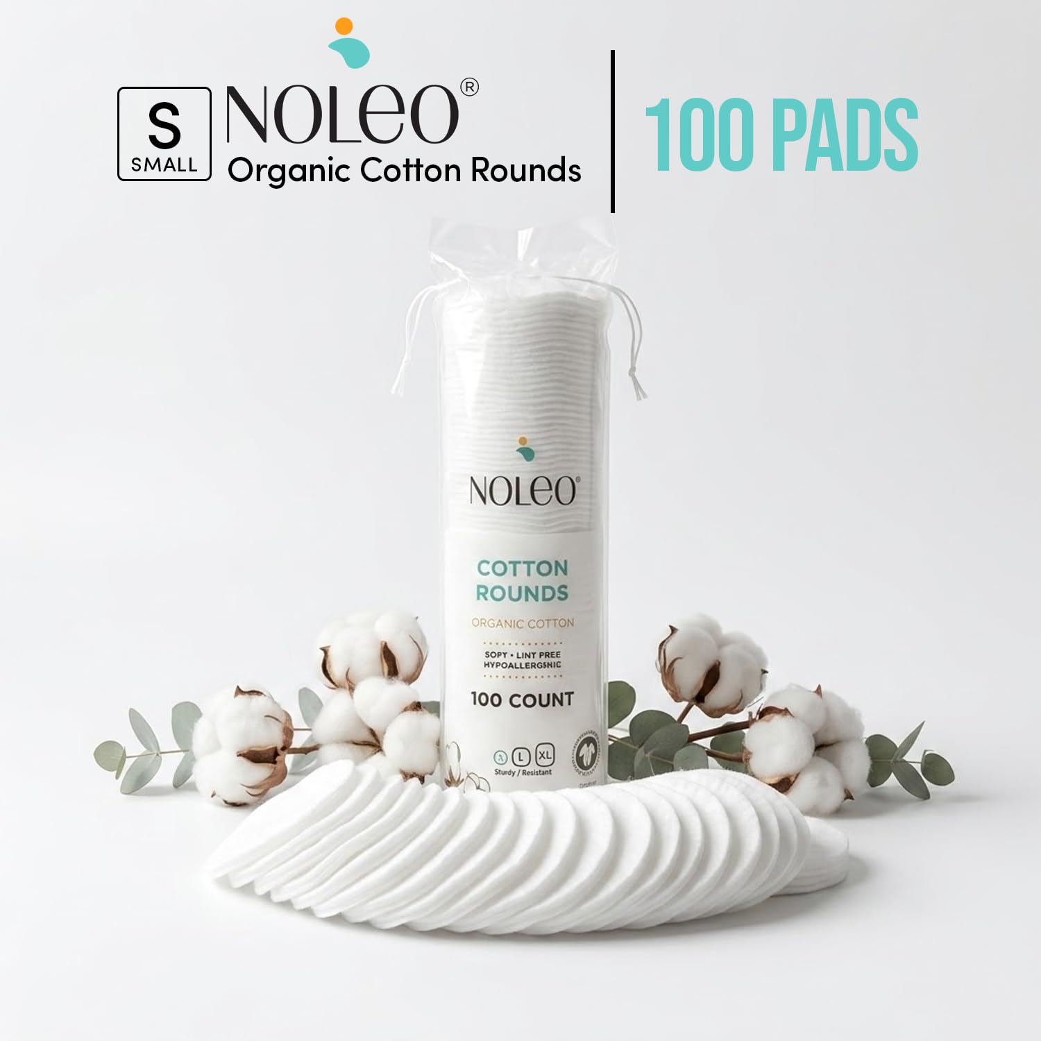 NOLEO Rondas de algodón (3 x 300 unidades)