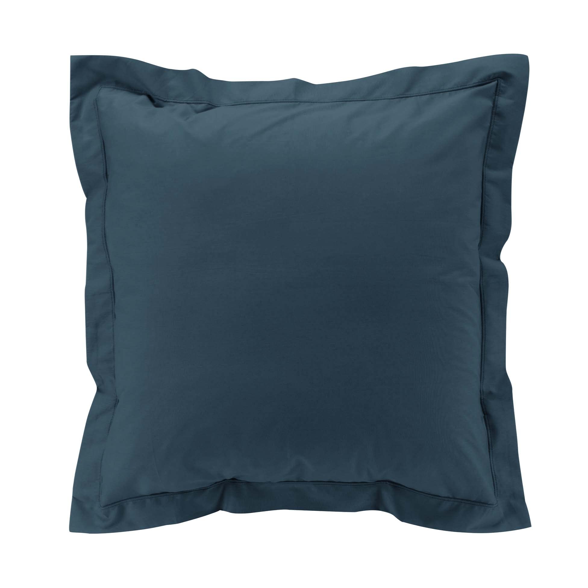 douceur d'intérieur, Pillowcase (63 x 63 cm) Percaline Midnight Blue, Cotton Percale
