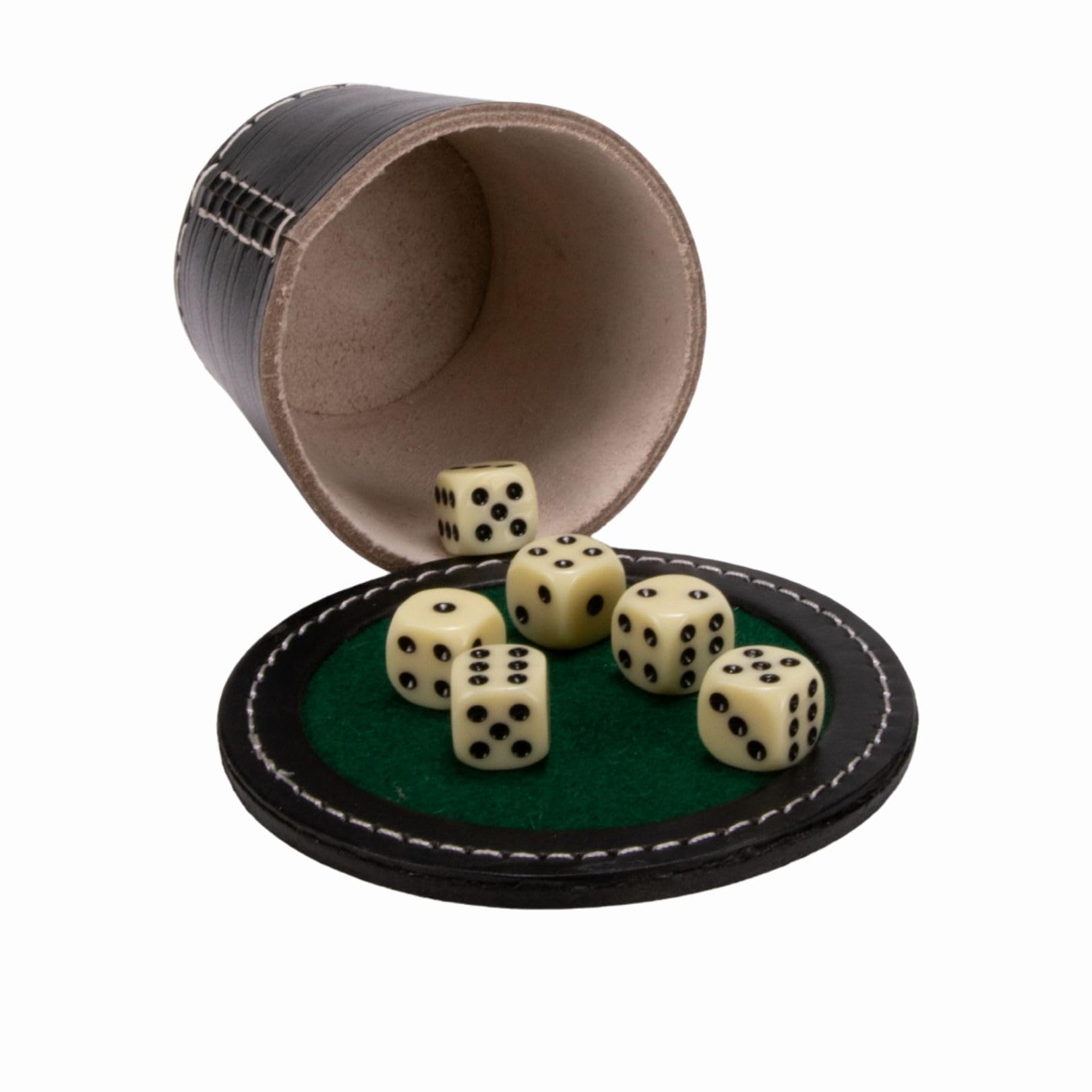 gico grand gobelet à dés noir 12 cm + 6