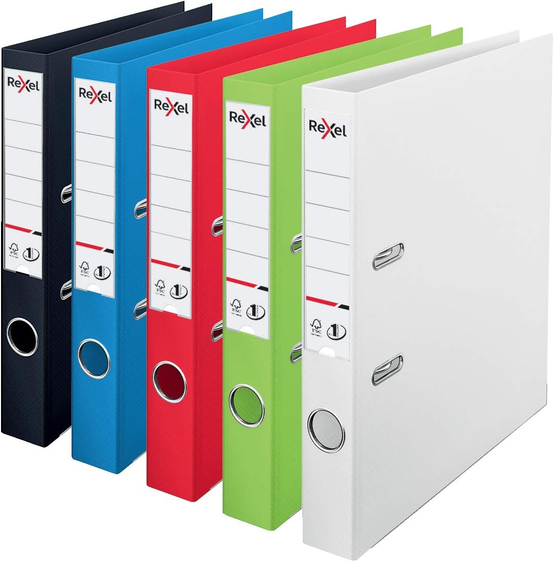 Rexel Choices, A4 Lever Arch File, 50 mm Spine, 350 Sheet Capacity, Plastic Cover, File Folder, 2115506, Black - Image 4