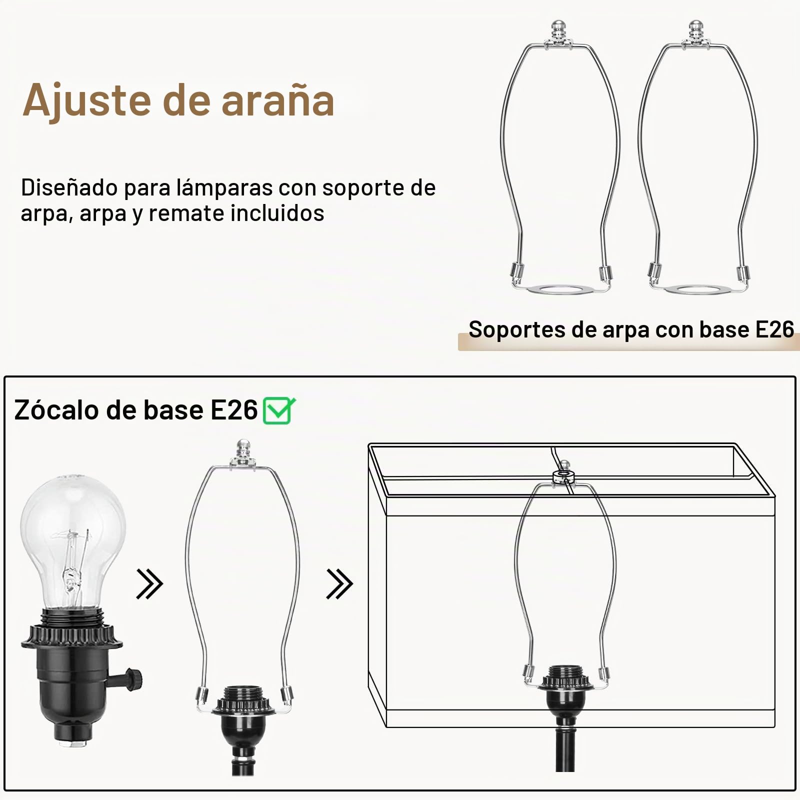Juego de 2 pantallas rectangulares de 16 pulgadas de largo x 8 pulgadas de ancho x 10 pulgadas de alto, pantallas grandes beige para lámparas de mesa, lámparas de pie, reemplazo de pantalla de lámpara
