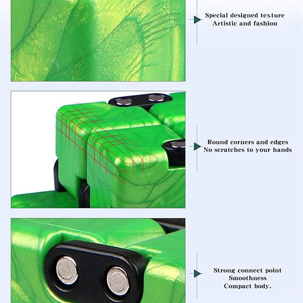 XMDCuber QY Toys Infinity Cube Fidget Toys,Hand Killing Time Transform Cubes Best for Stress and Anxiety Relief (Emerald Green)