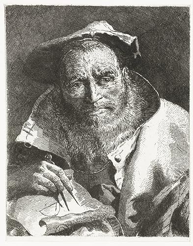Peinture sur Toile Domenico de 60x90cm avec un savant au béret pour décoration murale