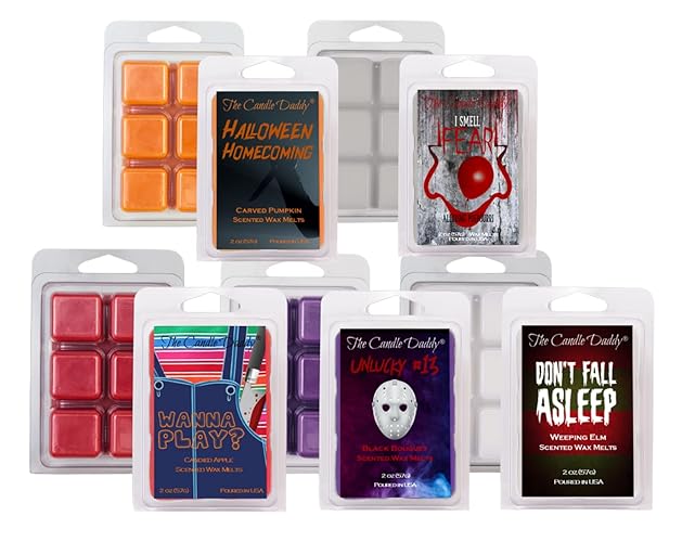 The Candle Daddy Halloween Horror Movie 5 Pack - 5 Amazingly Spooky Wax Melts - 30 Total Cubes - 10 Total Ounces - Fun Scary Gift October Fall Autumn