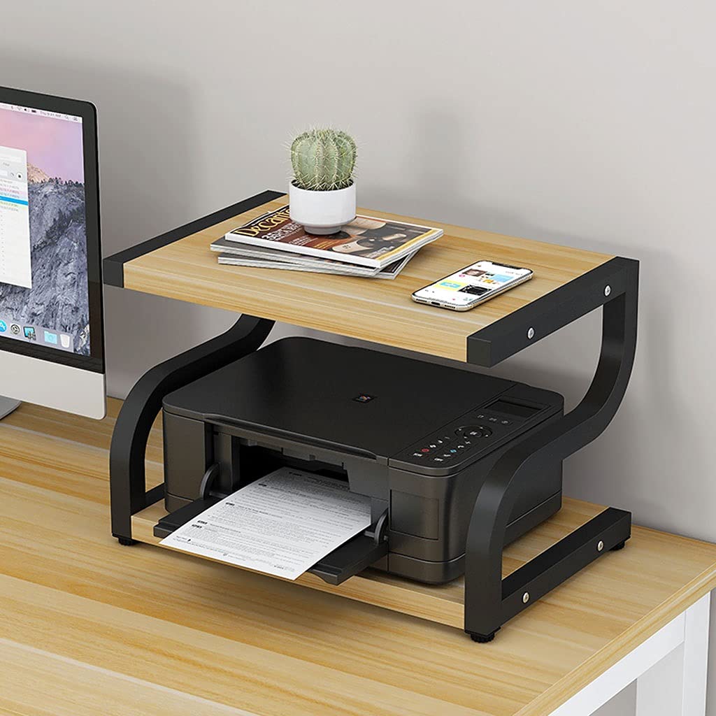 Libreria da tavolo TOMYEUS supporto per stampante desktop copie supporto stampante doppio scaffale portaoggetti scaffali libreria scaffali casa ufficio stoccaggio cucina articoli vari supporto da