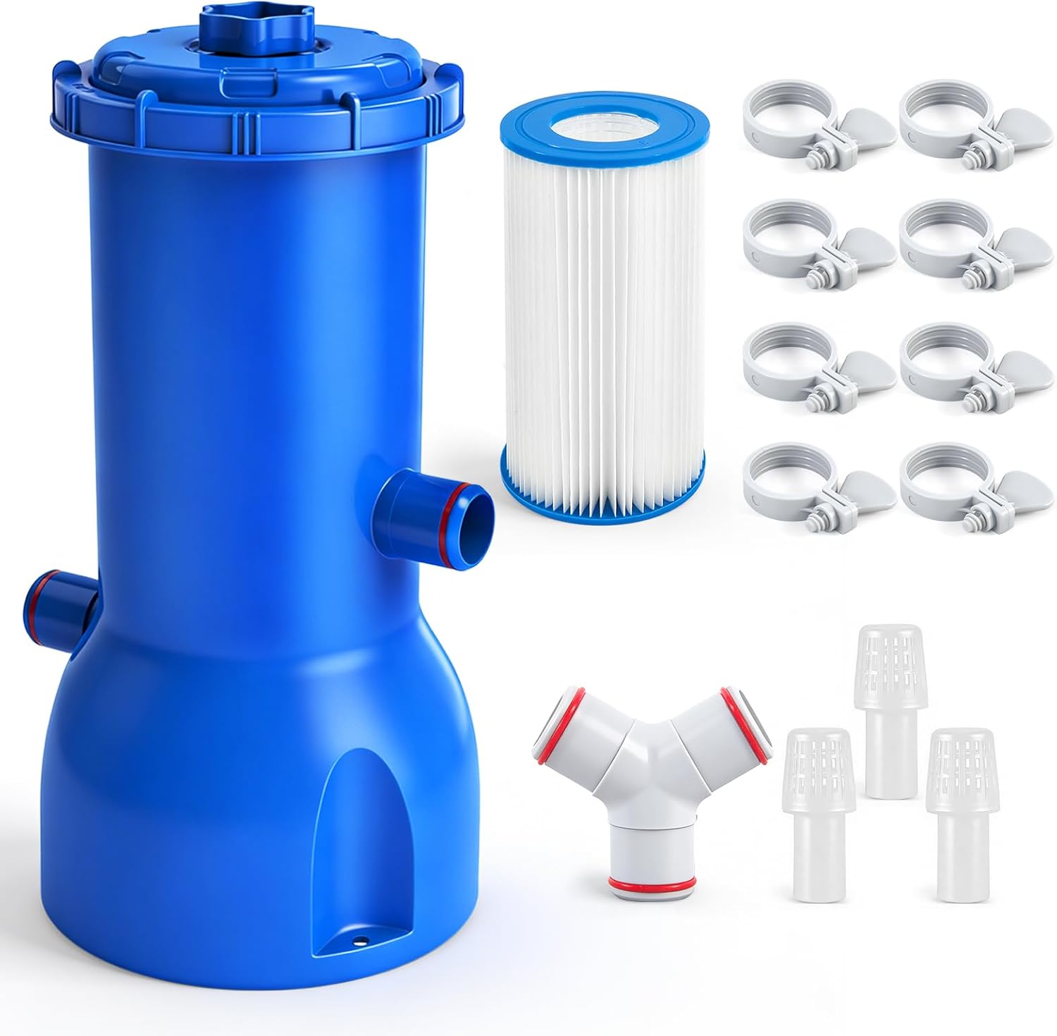 Above Ground Pool Filter Pump, 1000 GPH Powerful Swimming Pool Cartridge Filter Pump, ETL Certified Water Circulation and Filtration System with GFCI Protection - Keep Water Crystal Clean