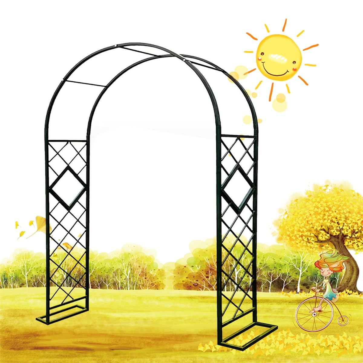 Arche de jardin pour plantes grimpantes structure noire durable