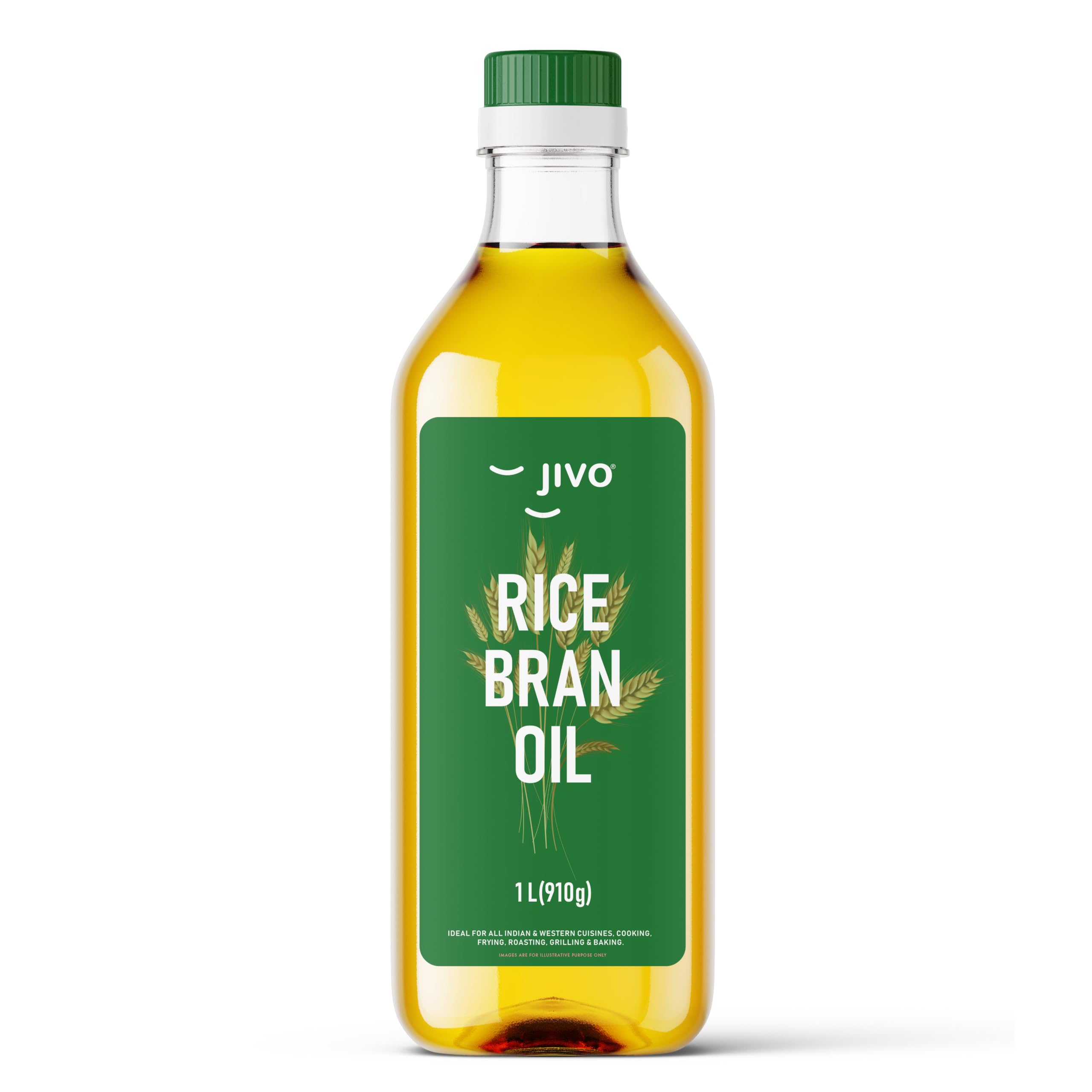 Jivo Refined Rice Bran Oil 1 Litre | Cholesterol Free Cooking Oil | Contains MUFA and Gamma Oryzanol | High Smoke Point | Ideal for Deep Frying, Sautéing and Baking