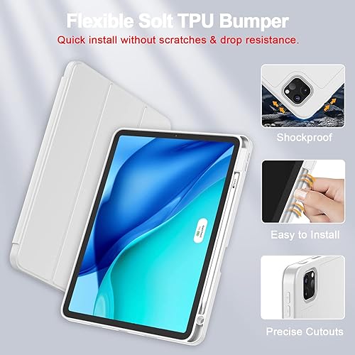 Miniatura 6 de ZryXal Funda para iPad Pro de 129 pulgadas 202220212020 654 generación con soporte para lápices funda inteligente para iPad compatible con Touch ID