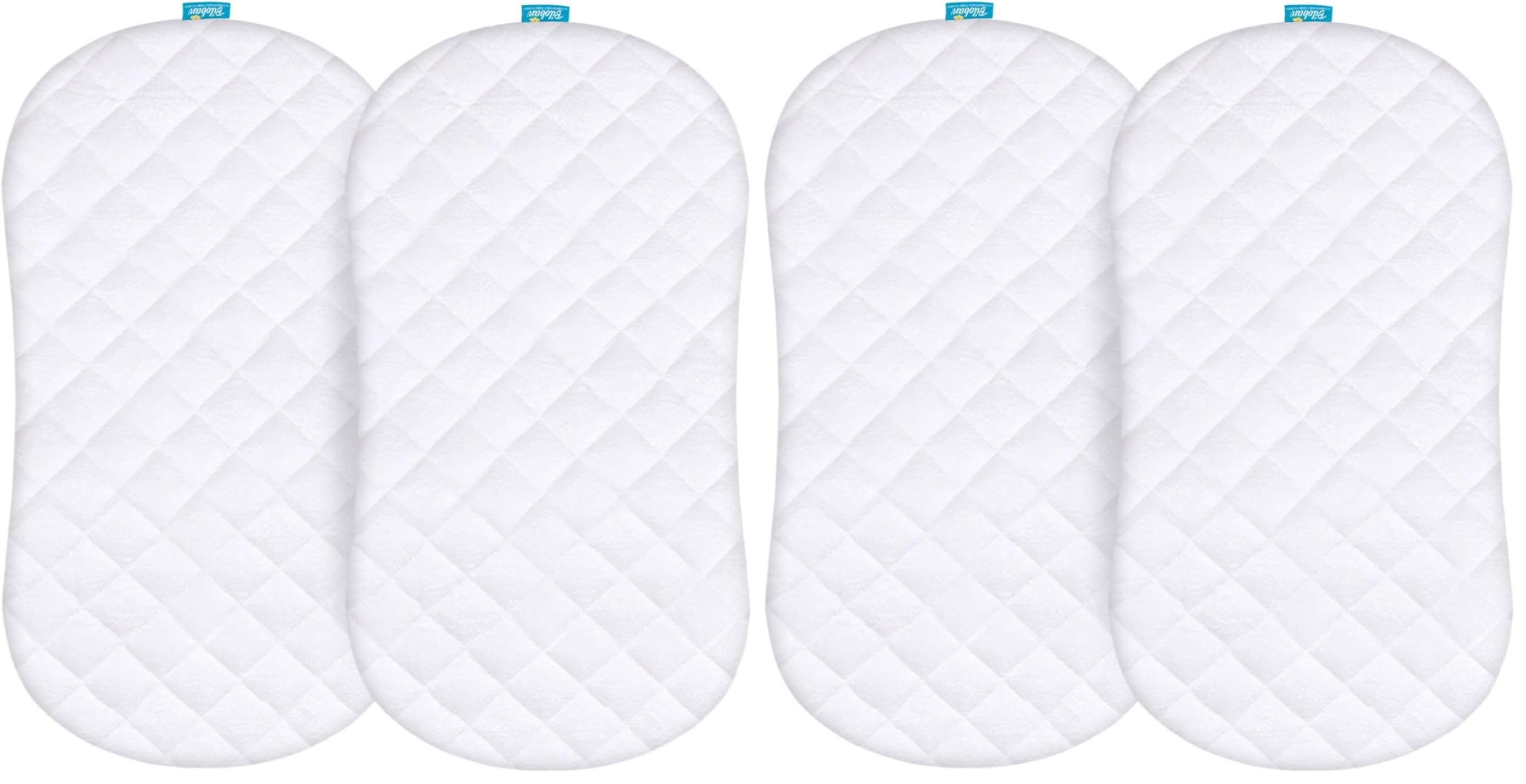 Bassinet Mattress Pad Cover Compatible with Halo BassiNest Swivel Sleeper, 4 Pack, Waterproof Quilted Ultra Soft Surface, Breathable and Easy Care