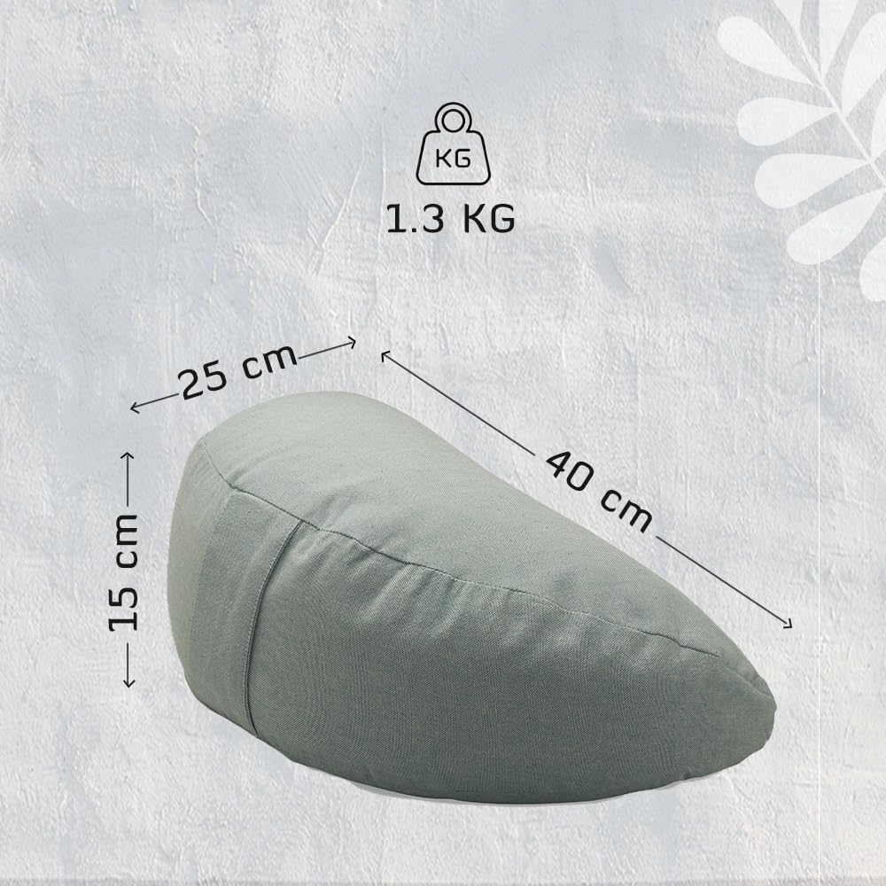 Sarveda Crescent Zafu Meditation Cushion | Misty Blue Medium 1