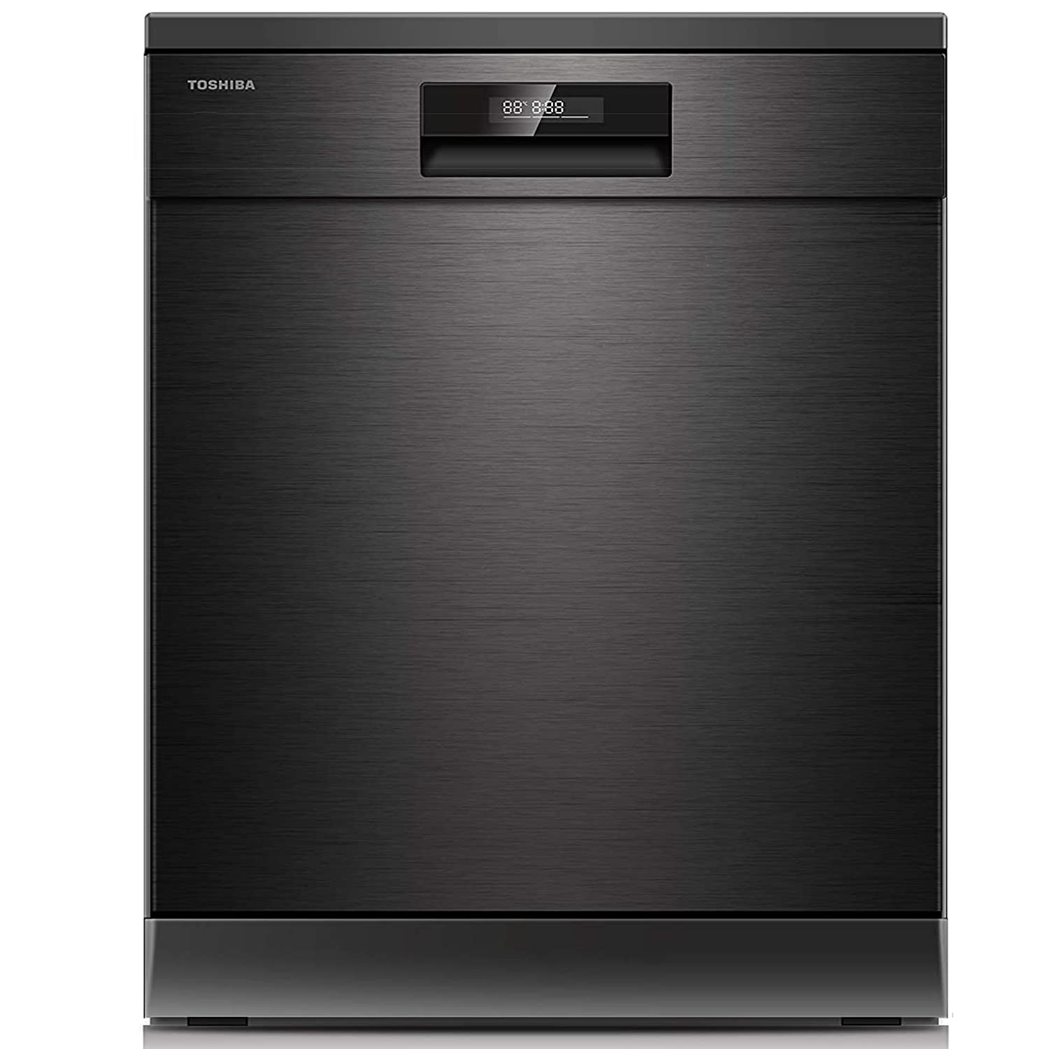 TOSHIBA 15 Place Settings (DW-15F2(BS)-IN, Black Stainless Steel, UV-LED For Better Hygiene), Large