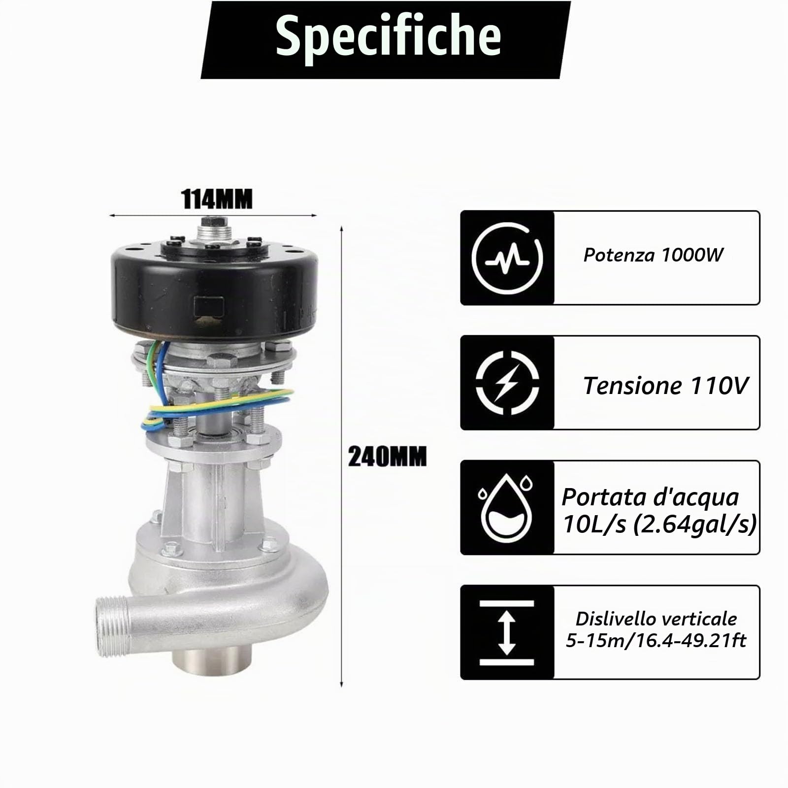 1000W 110-220V Micro Generatore Idroelettrico 50Hz-60Hz Turbina In Lega Di Alluminio Per Illuminazione Esterna, Computer, TV E Campeggio