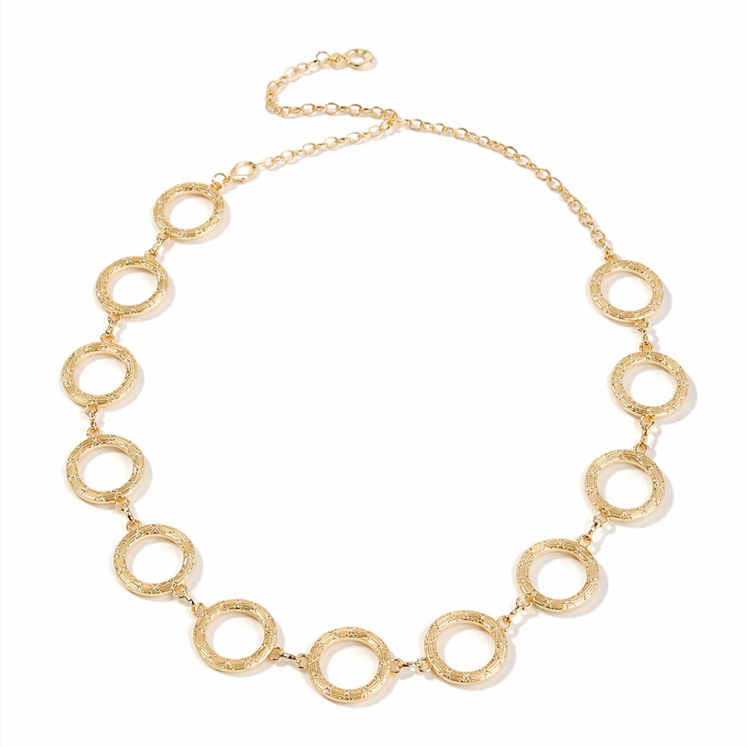 Women's Decorative Waist Chain For Long Shirt Dress Crystal Rhinestone Belt (Gold)-image-20