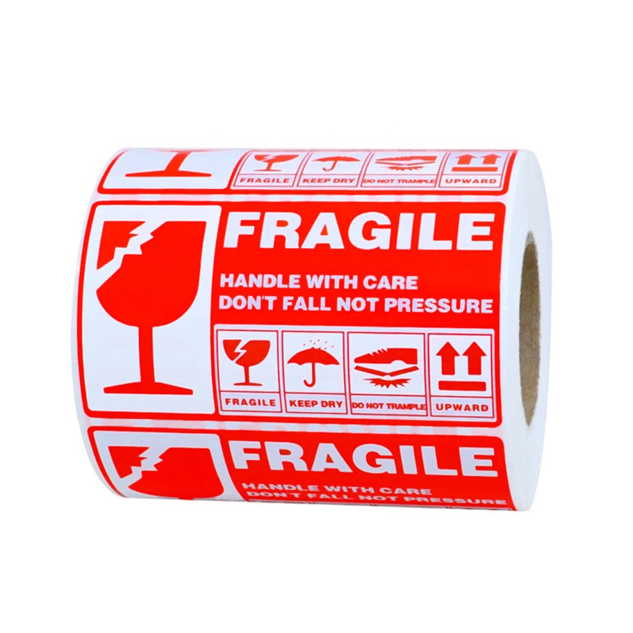 Angoily 900 Pièces Lot de Autocollants Rouges pour Expédition et Étiquettes Adhésives Résistantes pour Cartons Sacs et Plastique Avertissement Fragile Manipuler avec Soin