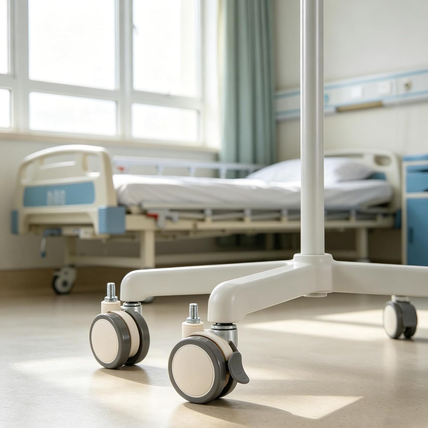 Artibetter 4pcs Iv Stand Replacement Wheels with M10 Thread, Plastic and Metal Infusion Pole Casters for Flexible Direction Control and Easy Installation, for Clinical Environments