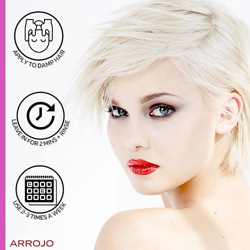 Miniatura 5 de ARROJO Champú morado ultra violeta (8.5 onzas) Champú para cabello teñido para eliminar tonos cobrizos y amarillos, champú morado para cabello rubio