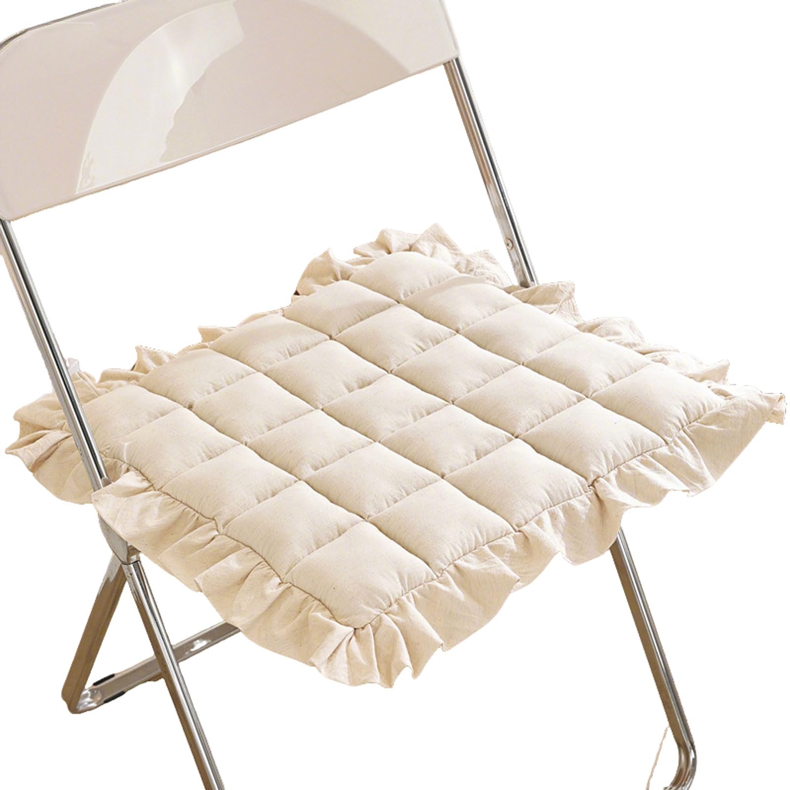 Coussin de siège pour le bureau et la maison galettes en lin 40x40 cm lot de 4
