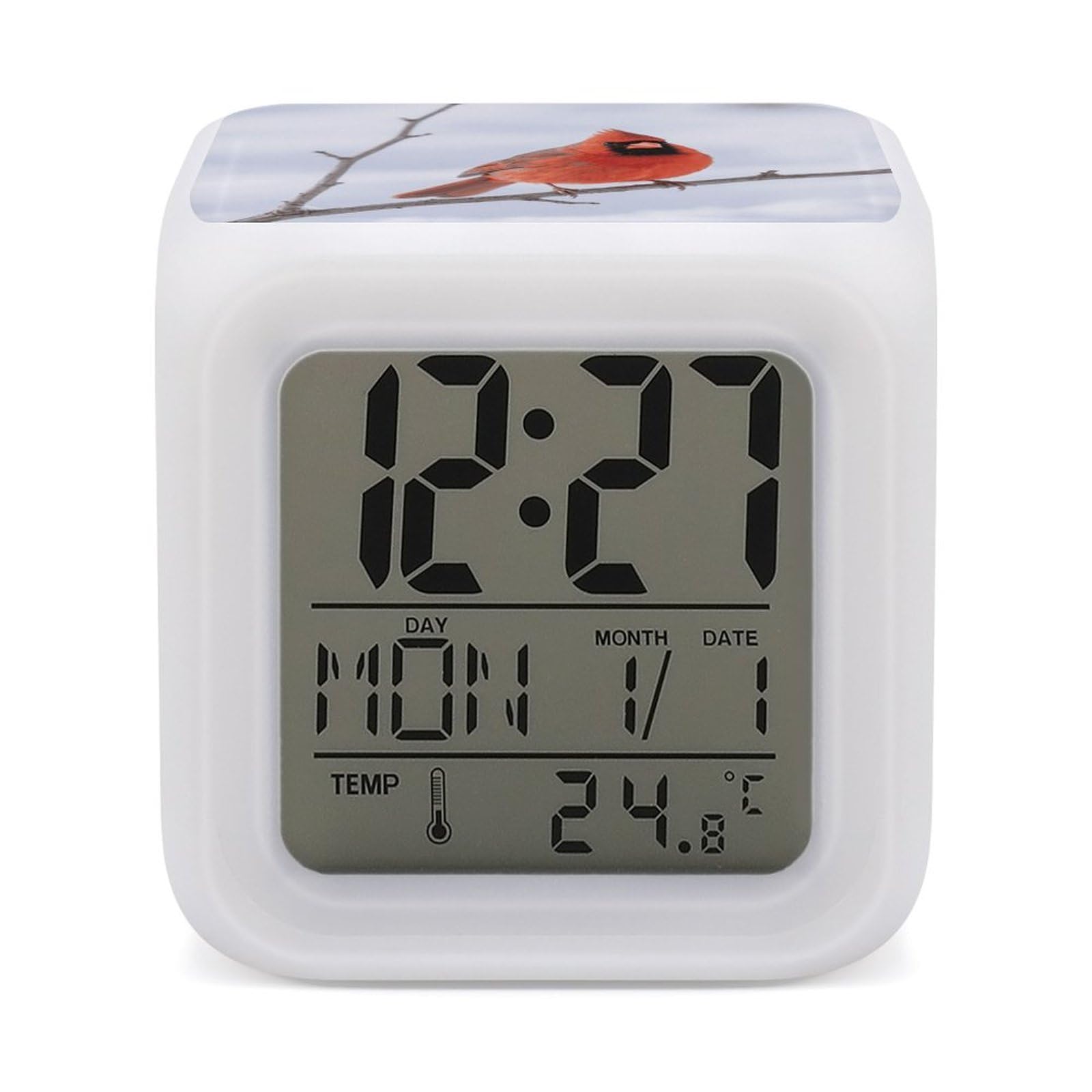 Reloj despertador digital LED con indicador de temperatura y mini alarma para dormitorio