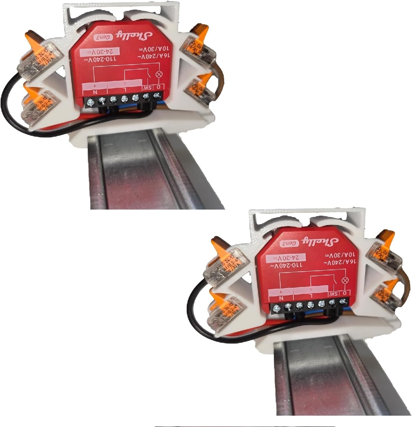 Shelly DIN Rail Holder for 11 Shelly Relays Plus 1, 1 Mini Gen3, Plus