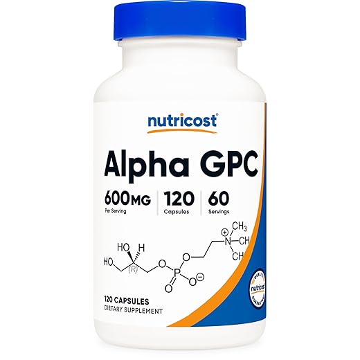 Nutricost Alpha GPC 600mg, 120 Vegetarian Capsules - Non-GMO and Gluten Free, 300mg Per Capsule
