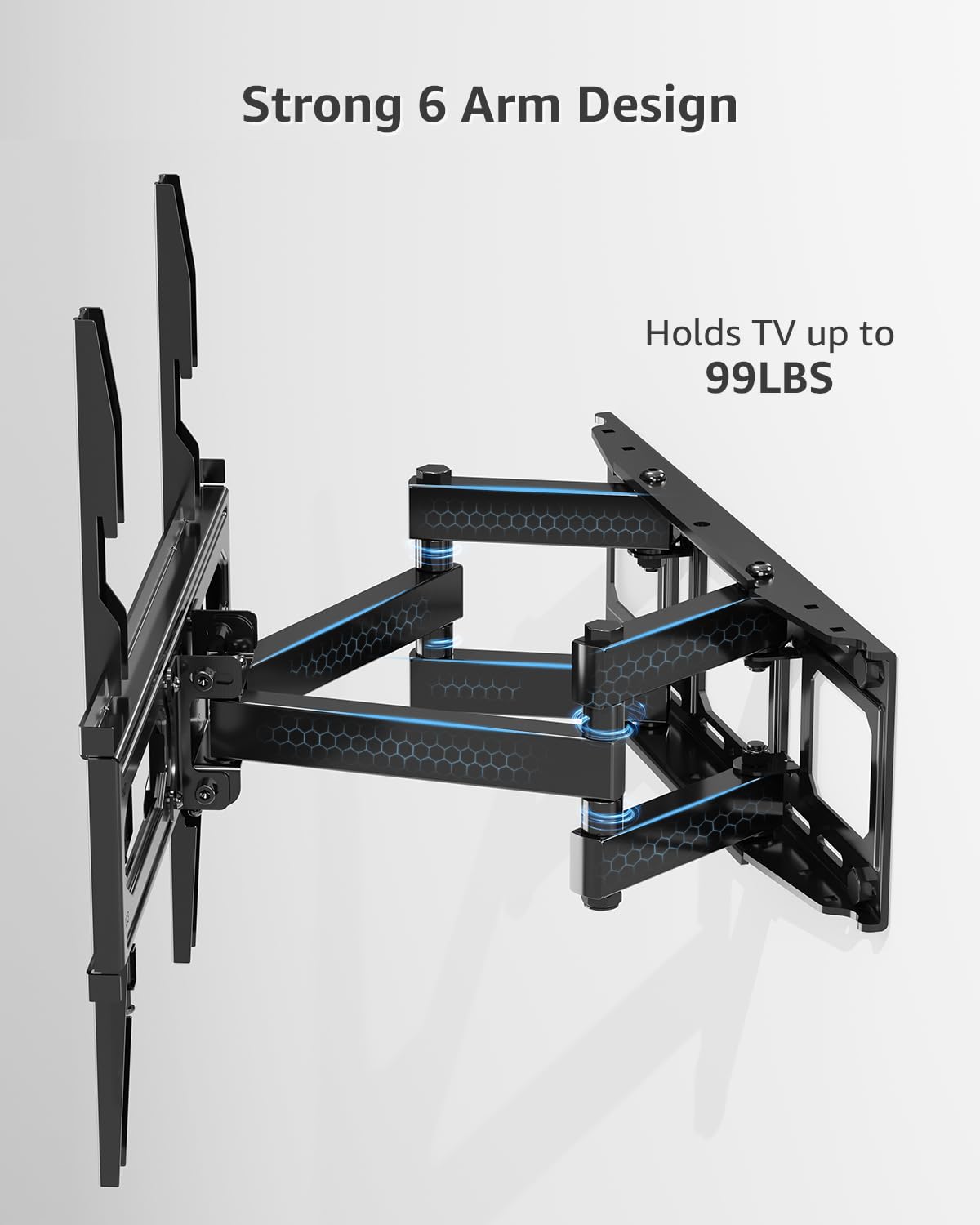 MOUNTUP MU0010 - Supporto da parete per TV a schermo piatto da 26-55 pollici e schermi curvi fino a 40 kg, supporto da parete per TV con doppio braccio articolato girevole, massimo VESA 400 x 400 mm