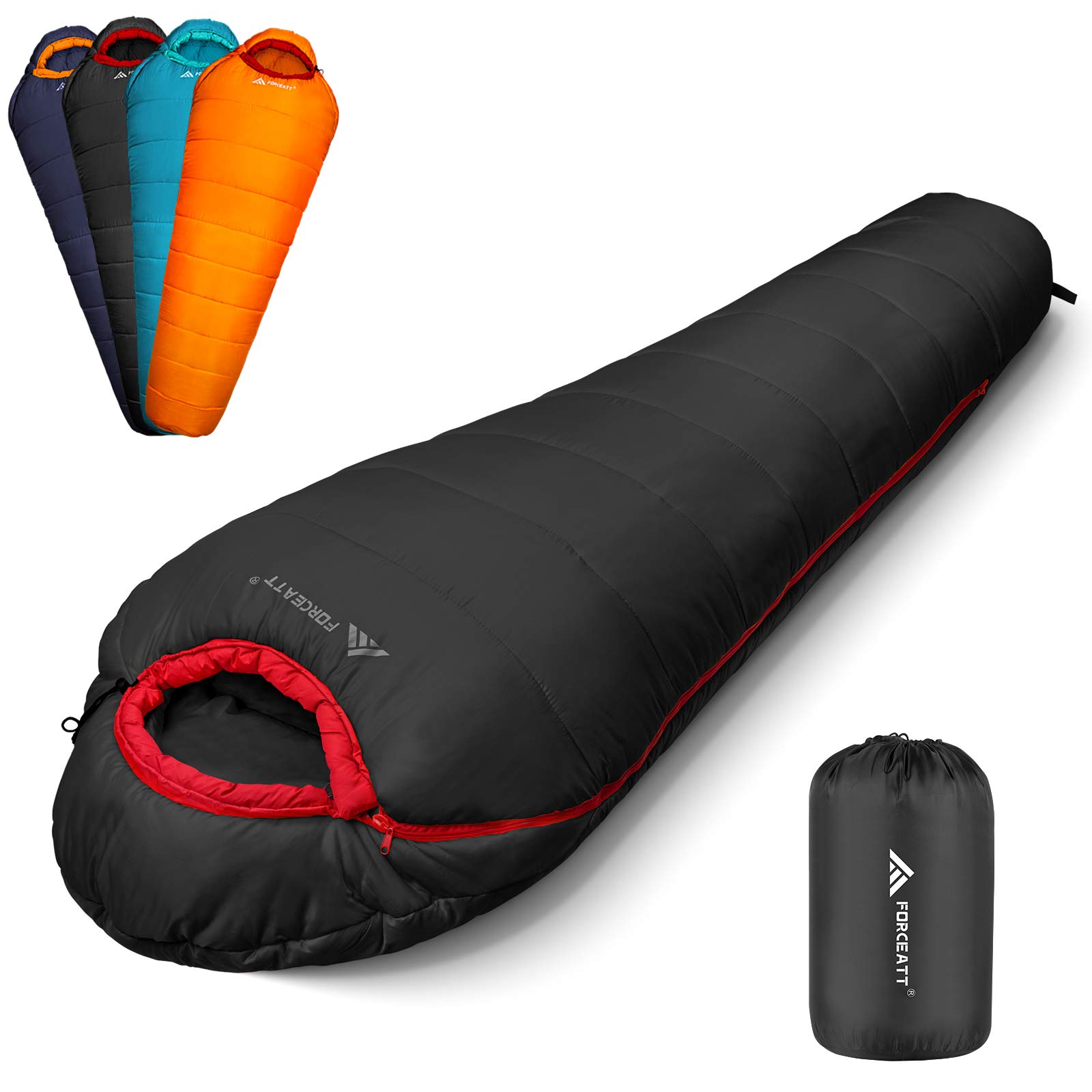 Sacco A Pelo Mummia Forceatt Impermeabile - Per 0&deg;C A 20&deg;C - Leggero E Compatto Per Escursionismo E Campeggio