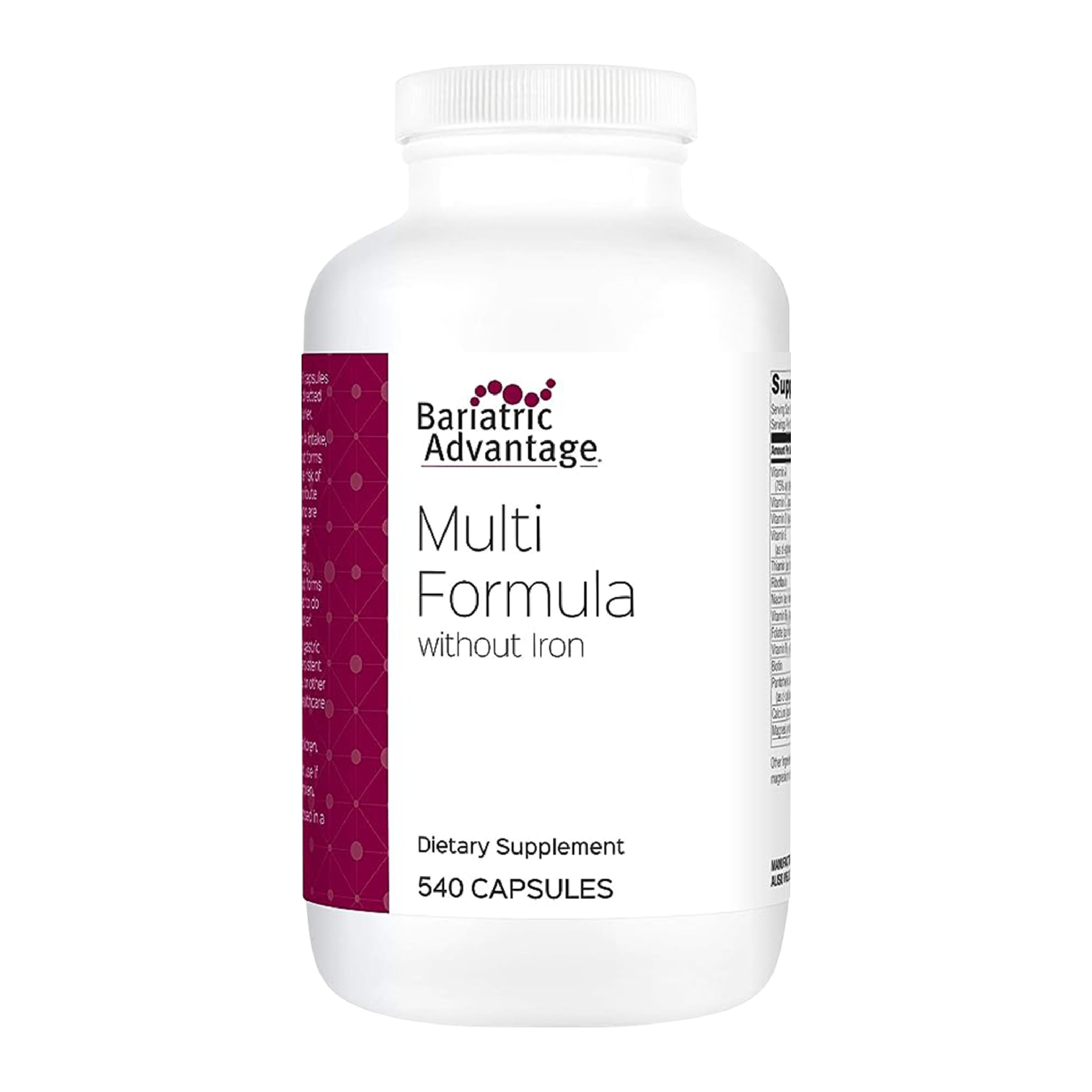 Bariatric Advantage Multi Formula Without Iron - High Potency Daily Multivitamin for Bariatric Surgery Patients - 22 Essential Vitamins and Nutrients - 540 Count