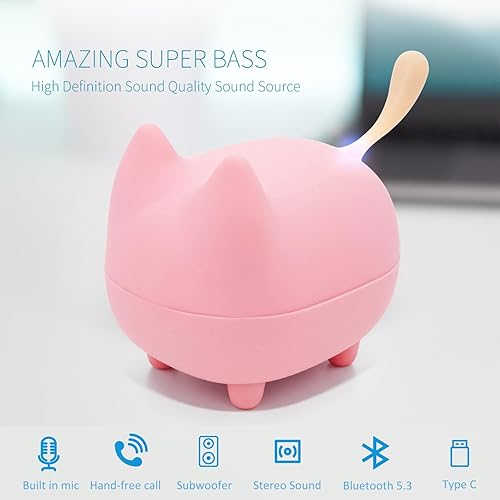 Miniatura 2 de gingo Lindo altavoz portátil Bluetooth altavoz mini altavoces inalámbricos con claridad estéreo para la casa de los niños, decoración de la