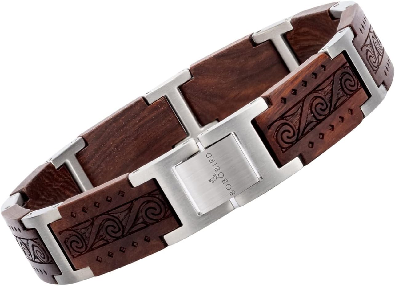 BOBO BIRD Wood Bracelet Men Charms Wooden Bangle Jewelry Mens Special Christmas Gift