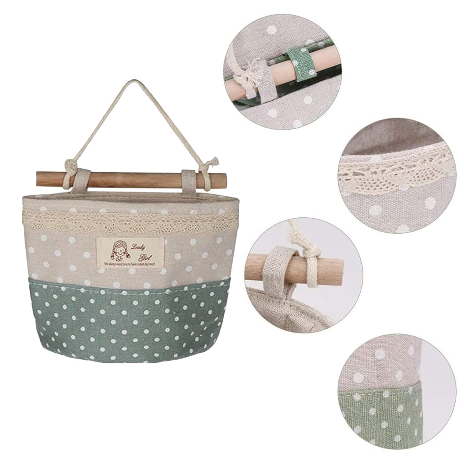 Lot De 4 Sacs Suspendus Muraux En Coton Et Lin - Organisateurs Gain De Place Pour Chambre, Salle De Bain, Cuisine