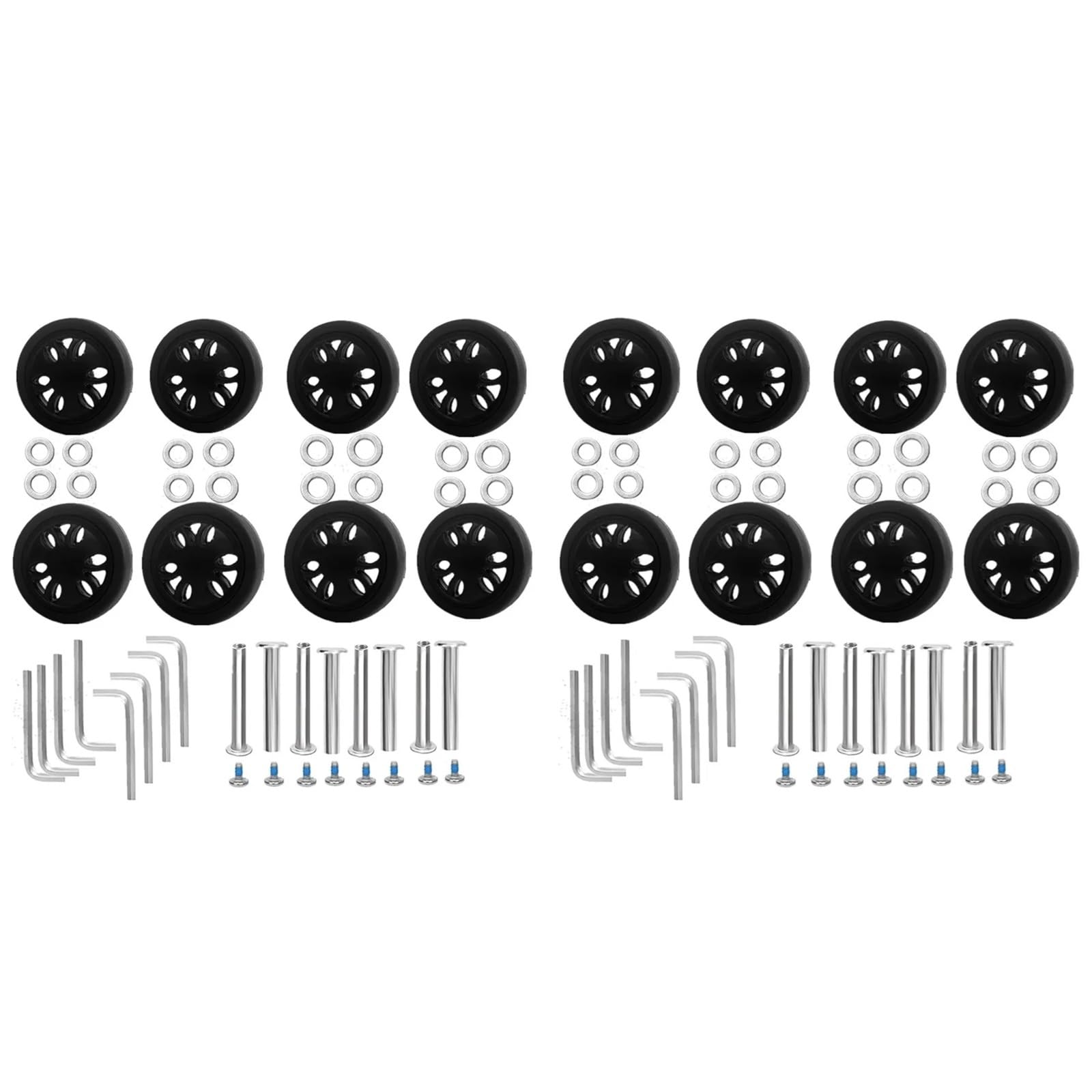 Ruedas de repuesto para equipaje, 32 ruedas de repuesto para equipaje de 50 mm de diámetro, 12 mm de grosor, de goma resistente