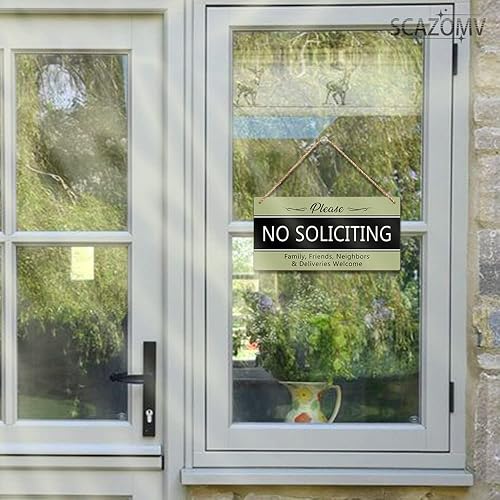 Miniatura 10 de SCAZOMV Letrero de madera con texto en inglés "No Soliciting", "Don't Ring Bell Don't Knock Don't Make It Weir", divertido letrero de madera rústica